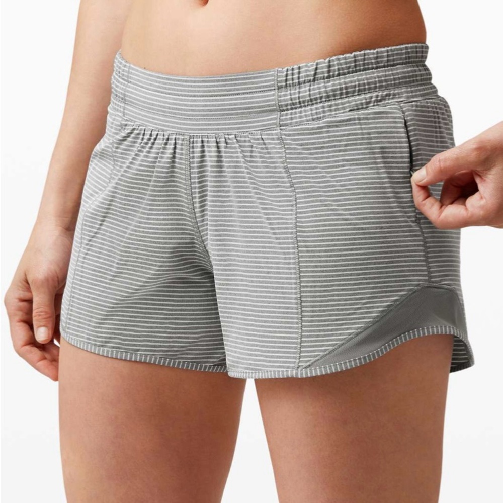 Lululemon Hotty Hot Shorts in Hype Stripe Raceway Grey